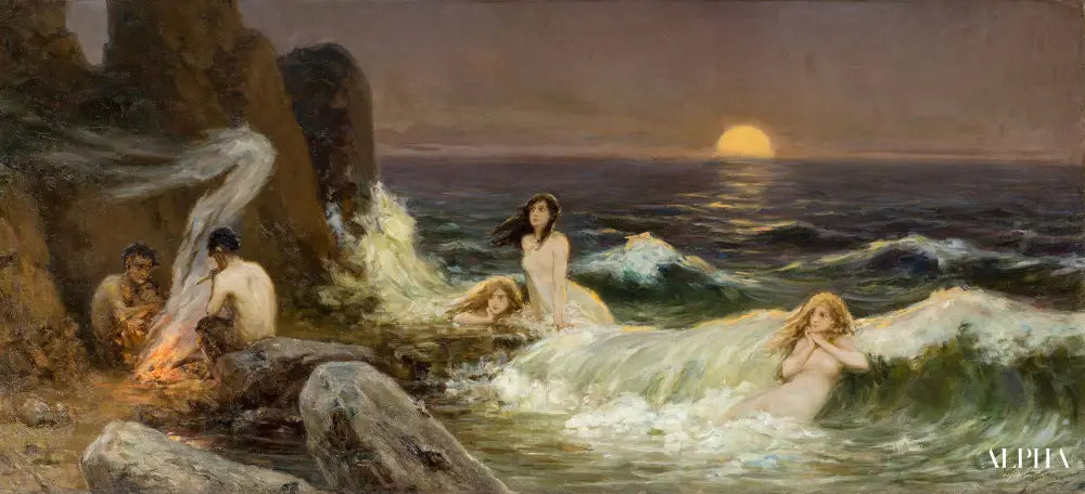 Lever de lune - Wilhelm Kotarbiński Reproductions de tableaux à la peinture à l’huile