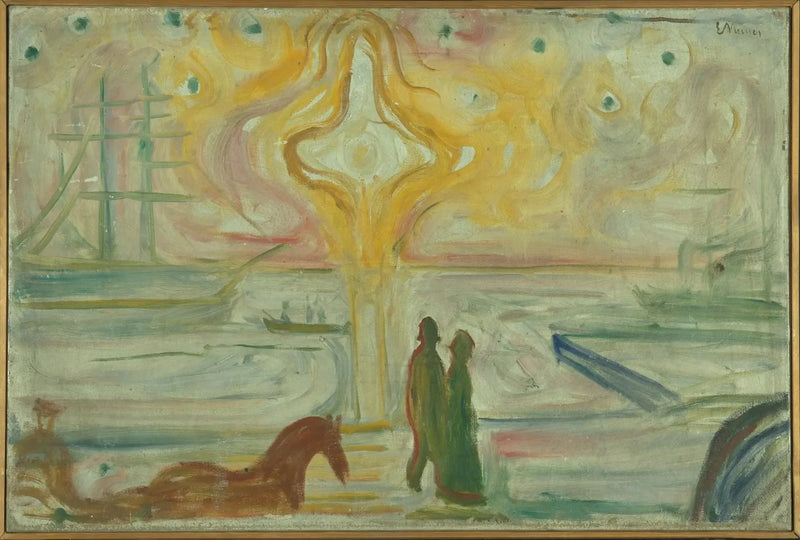 Zonsopgang boven de haven - Edvard Munch