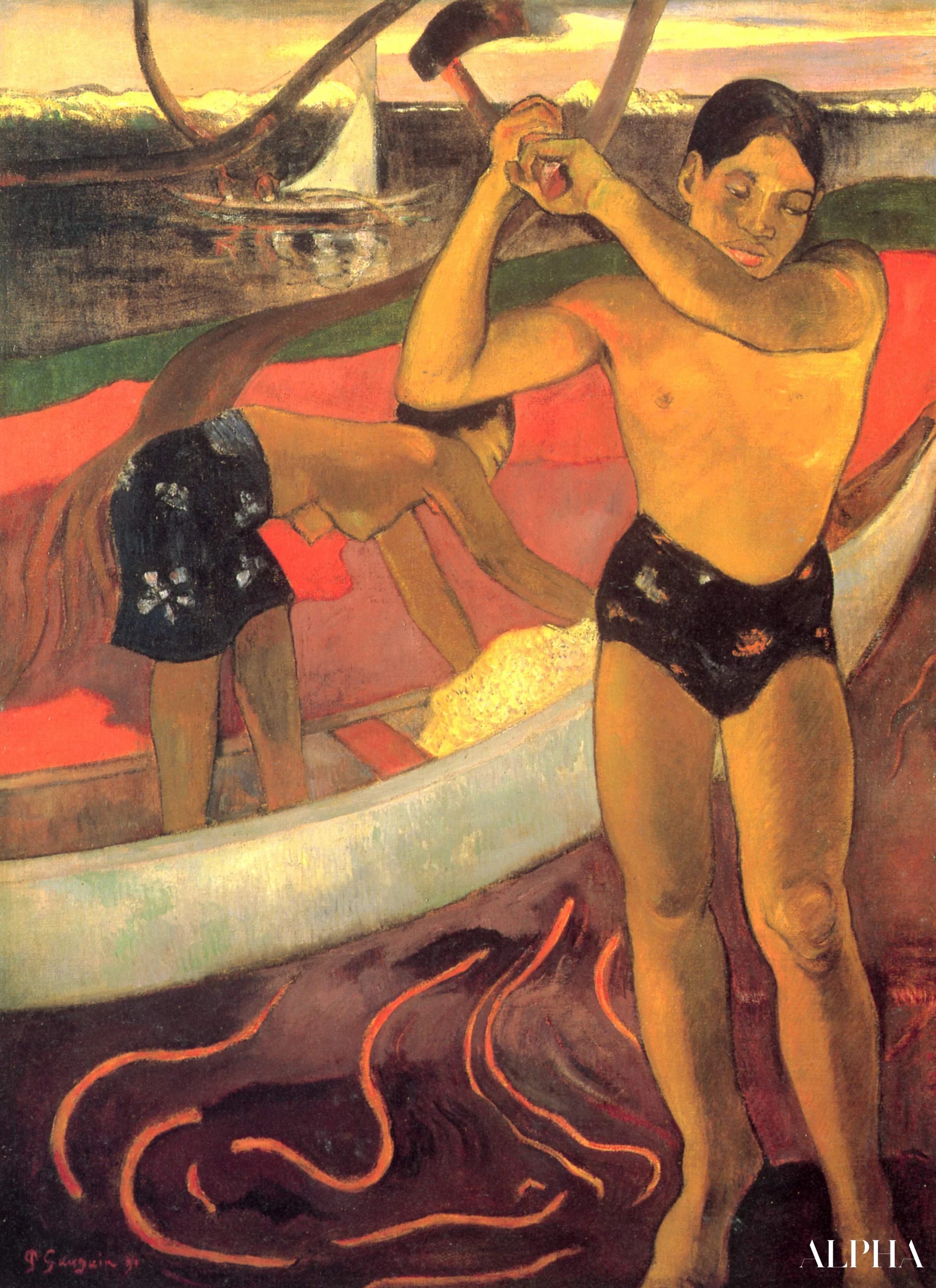 De Man met de Bijl - Paul Gauguin - Reproducties van schilderijen en hoogwaardige schilderijen