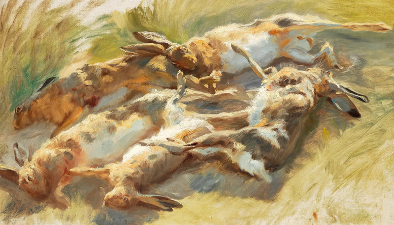 Gejaagde hazen. - Peder Severin Krøyer