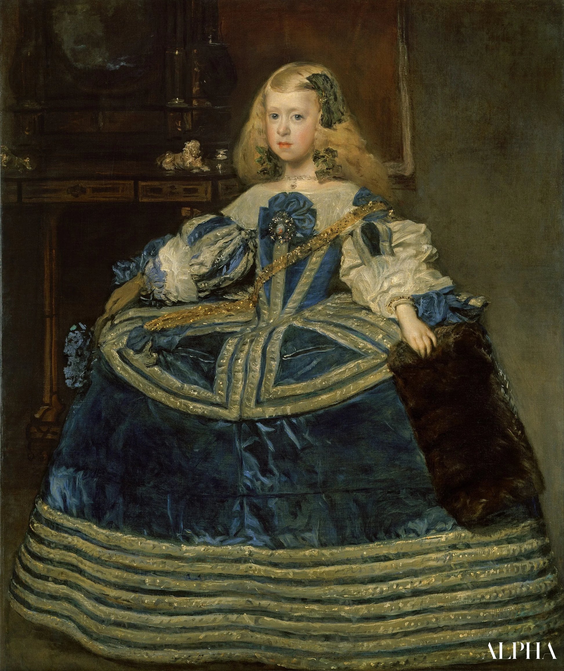 'Infante Margarita Teresa in een blauwe jurk - Diego Velázquez - Reproducties van schilderijen en hoogwaardige schilderijen'
