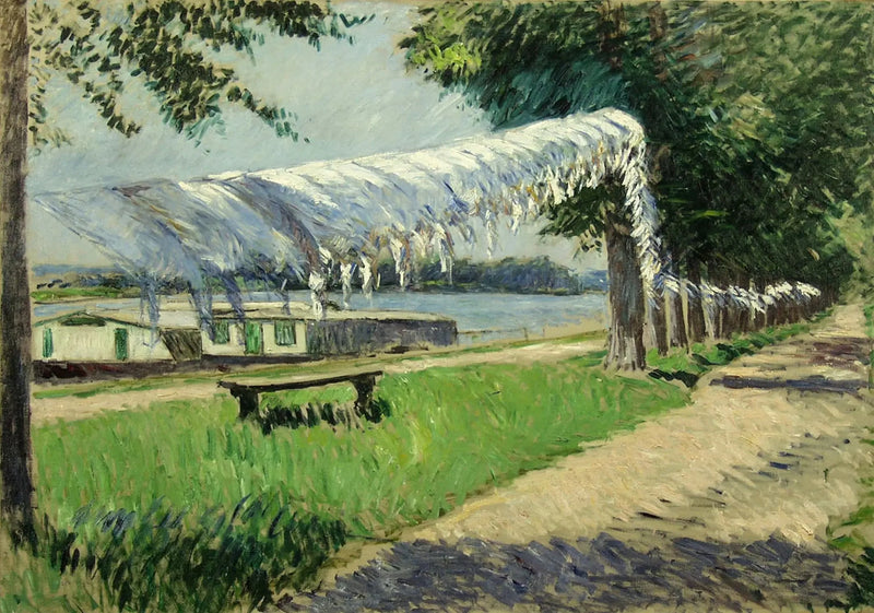 Drooglijn aan de oever van de Seine, Petit Gennevilliers - Gustave Caillebotte