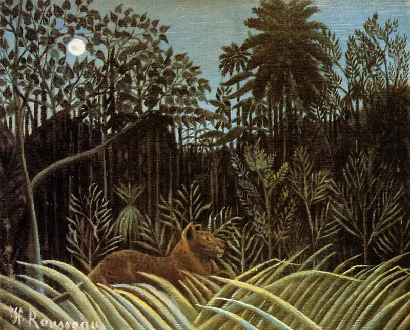 Leeuw in de jungle - Henri Rousseau