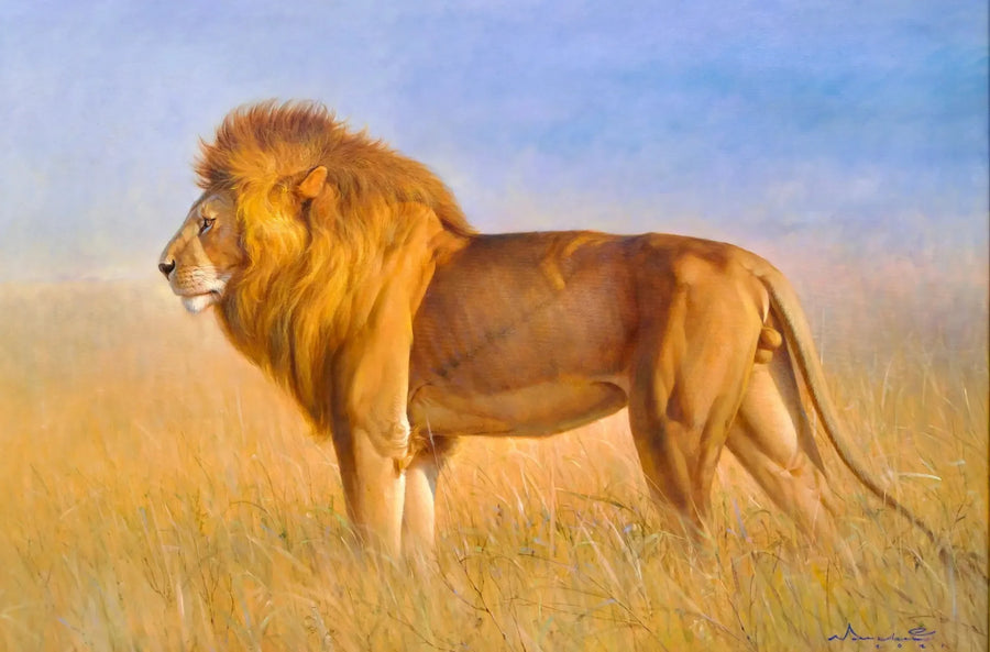 Leeuw in de savanne | 150x100cm