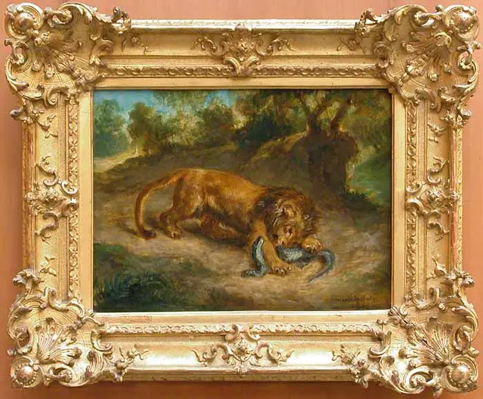 Leeuw en Kaaiman - Eugène Delacroix