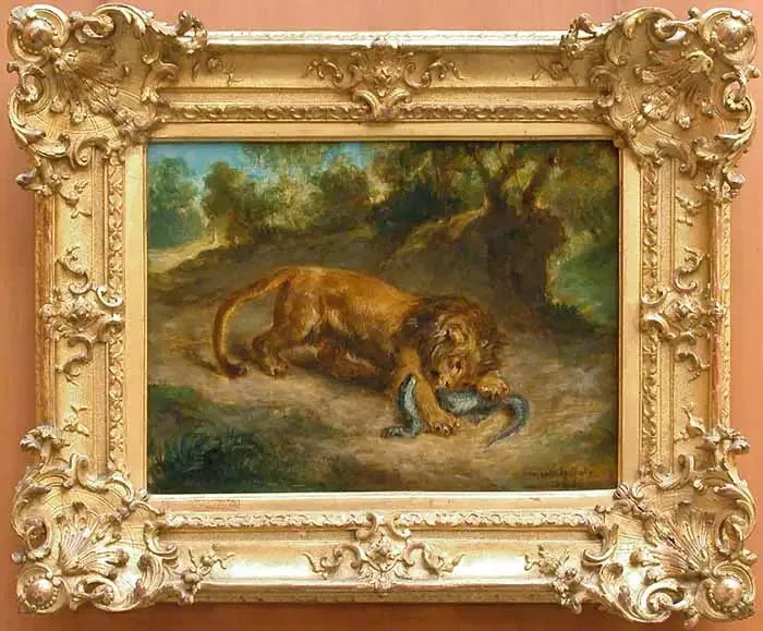 Leeuw en Kaaiman - Eugène Delacroix