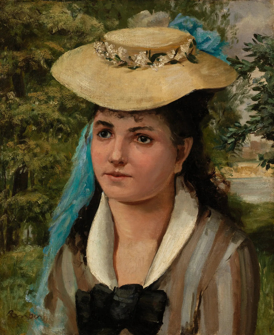Lise met de strohoed (Jong meisje met de strohoed) - Pierre-Auguste Renoir