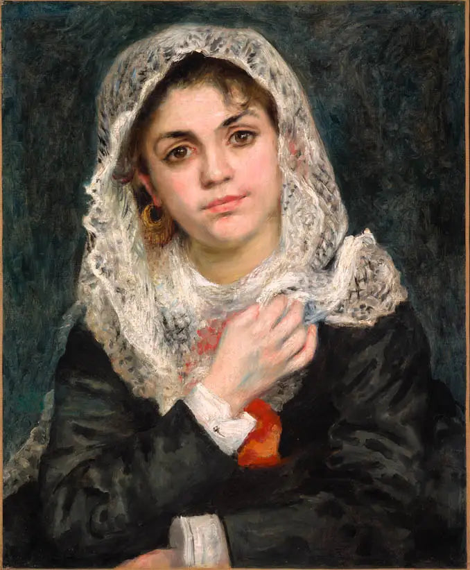 Lise in een Witte Sjaal - Pierre-Auguste Renoir