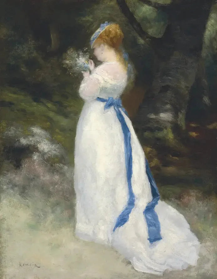 Lise met een boeket wilde bloemen - Pierre-Auguste Renoir