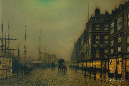 Liverpool Quay au clair de lune - John atkinson grimshaw - Reproductions de tableaux et peintures haut de gamme