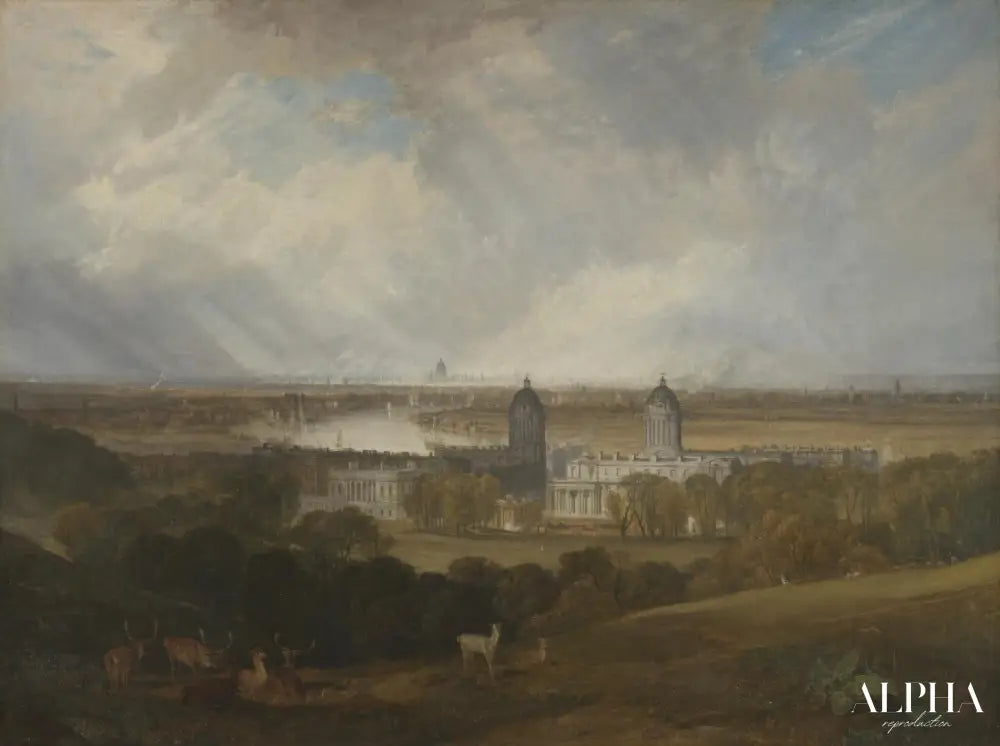 Londres depuis le parc de Greenwich exposé - William Turner - Reproductions de tableaux et peintures haut de gamme