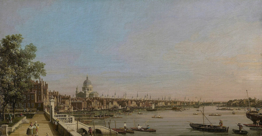 Londen en de Theems gezien vanaf het terras van Somerset House, richting de kathedraal van St. Paul - Canaletto

Source:
Londres et la Tamise vues de la terrasse de Somerset House, vers la cathédrale St. Paul - Canaletto