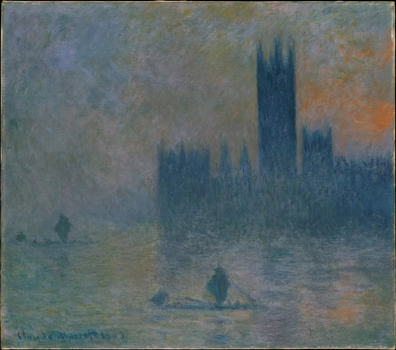 Londen, het Parlement (Mist Effect) - Claude Monet