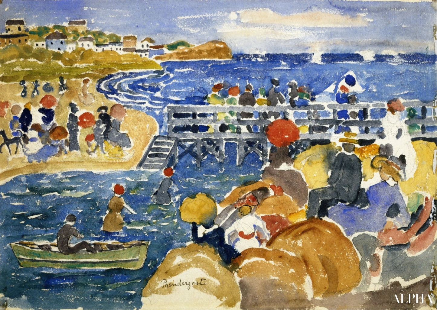 Long Beach - Maurice Prendergast - Reproducties van schilderijen en hoogwaardige schilderijen