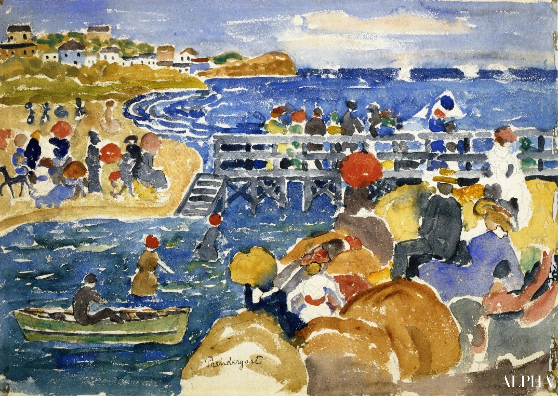 Long Beach - Maurice Prendergast - Reproducties van schilderijen en hoogwaardige schilderijen