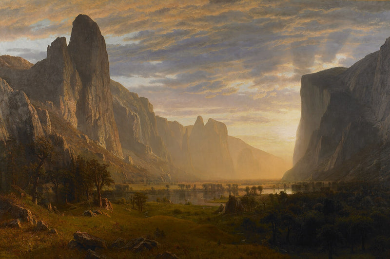 Vue plongeante sur la vallée de Yosemite, Californie - Albert Bierstadt