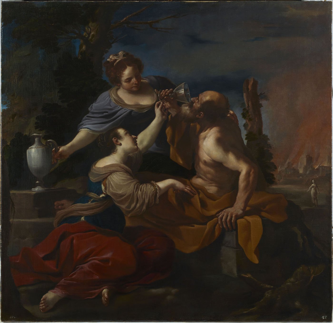 Lot et ses filles - Guercino image 1 reproduction artisanale de tableau