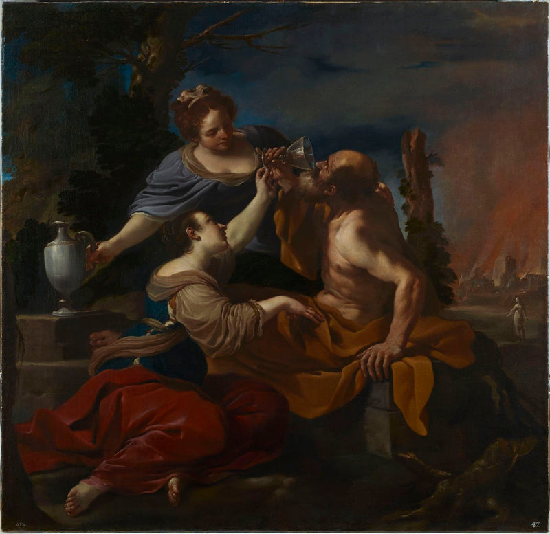 Lote en zijn dochters - Guercino