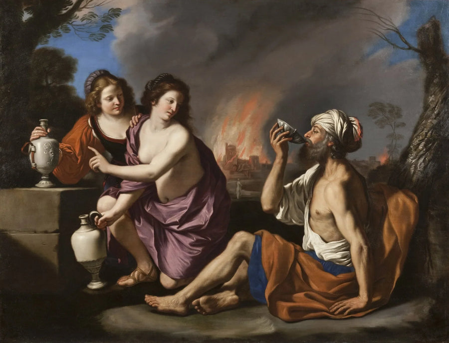 Lote en zijn dochters - Guercino
