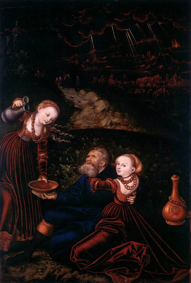 De Lot en zijn dochters - Lucas Cranach de Oude