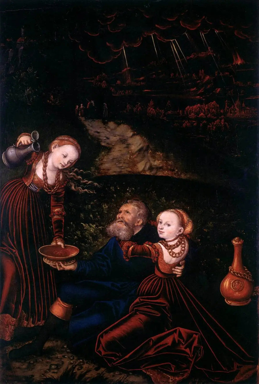 De Lot en zijn dochters - Lucas Cranach de Oude