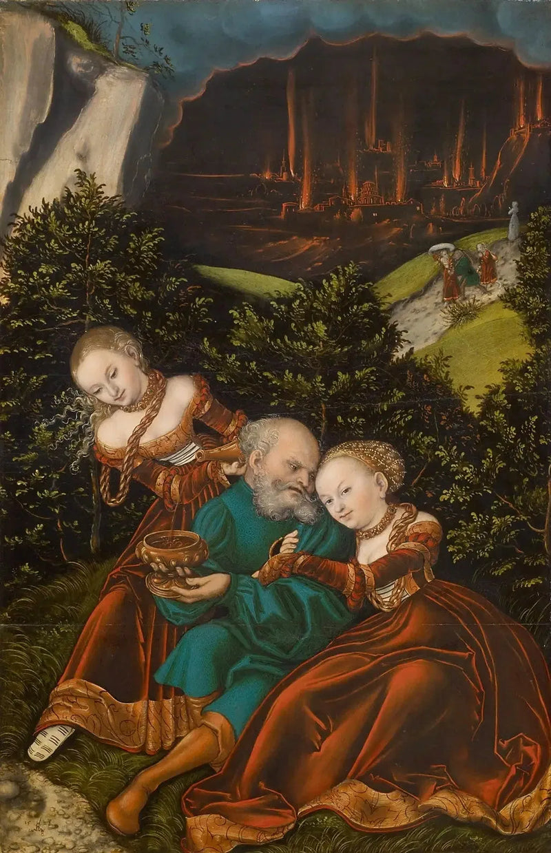 De Lot en zijn dochters - Lucas Cranach de Oude
