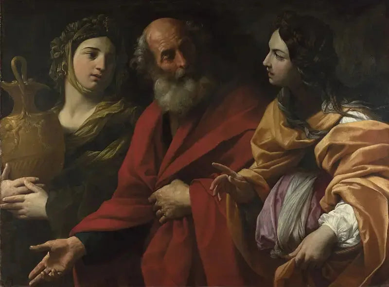 De Lot en zijn dochters die Sodom verlaten - Guido Reni