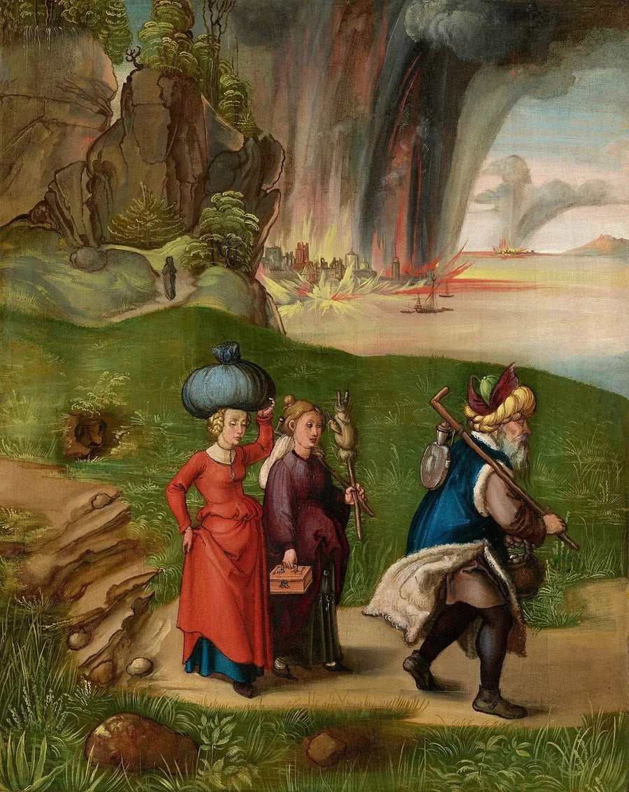 Lot en zijn dochters [achterkant] - Albrecht Dürer