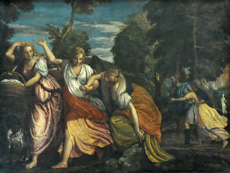 Loth en zijn dochters vluchten Sodoma onder leiding van twee engelen - Paul Véronèse

Source:
Loth et ses filles fuyant Sodome sous la conduite de deux anges - Paul Véronèse