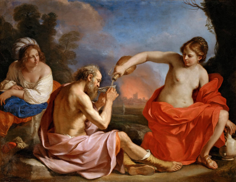 Loth en zijn dochters - Guercino