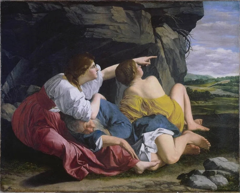 Loth en zijn dochters - Orazio Gentileschi
