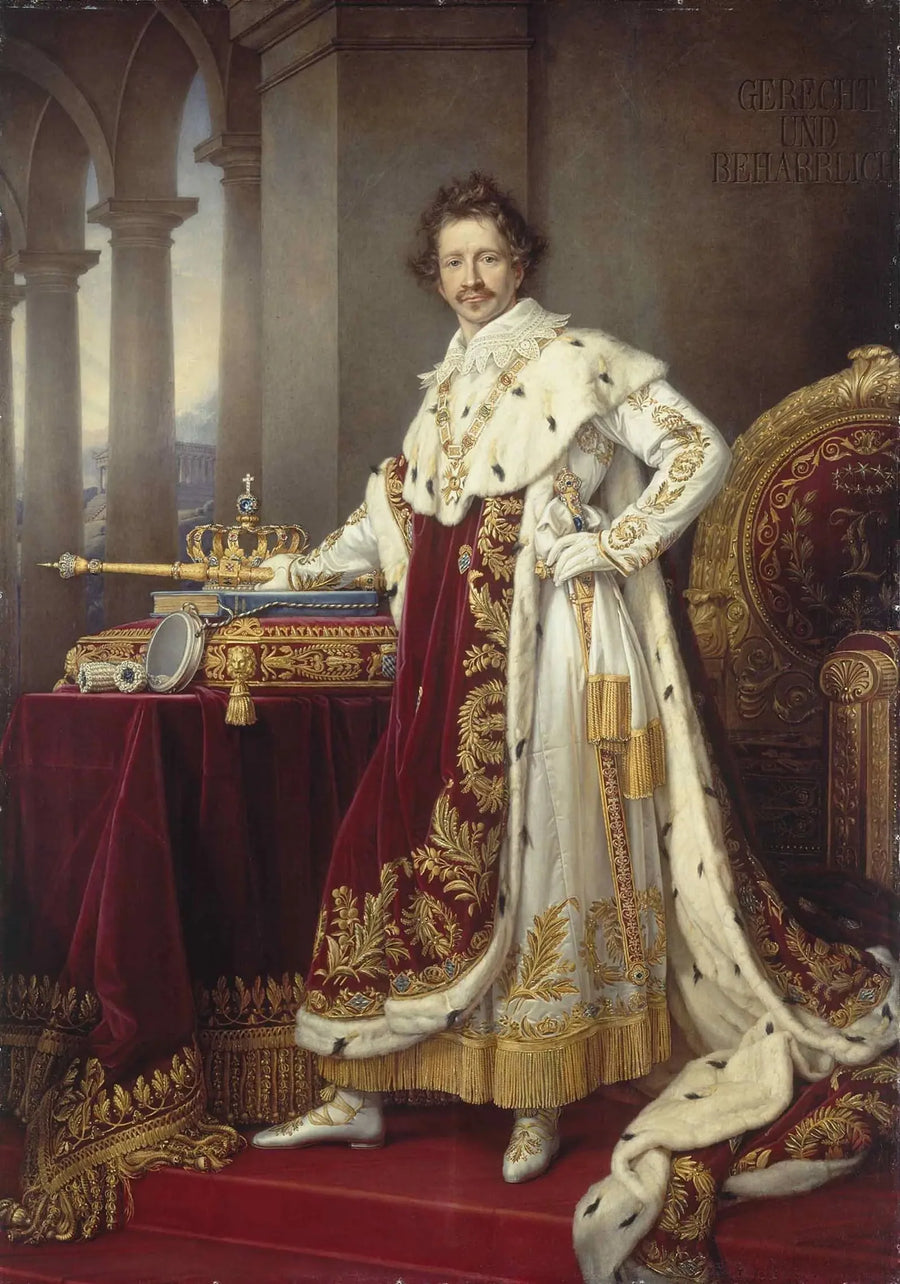 Lodewijk I van Beieren in kroningskostuum - Joseph Karl Stieler