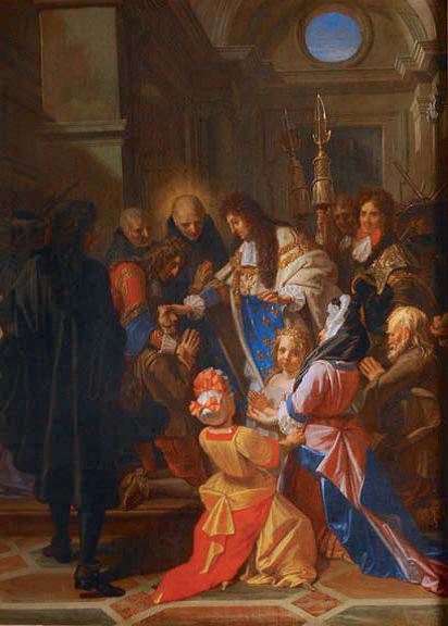 Lodewijk XIV die de zieken met de tuberculose raakt - Jean-Baptiste Jouvenet