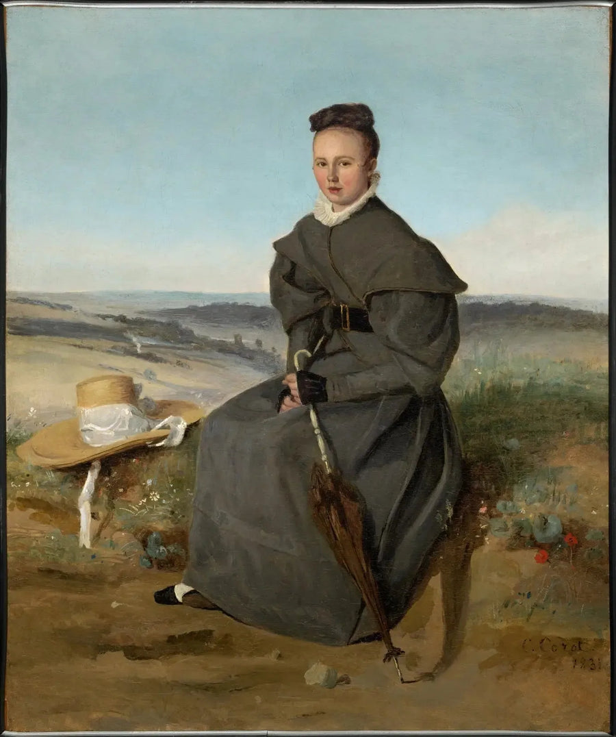 Louise Harduin in de ochtend - Jean-Baptiste Camille Corot