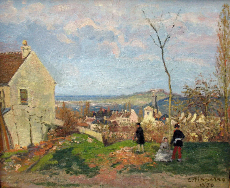 Louveciennes met de Mont Valérien op de achtergrond - Camille Pissarro