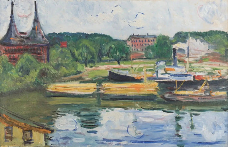 Lübeck met de Holstentor - Edvard Munch