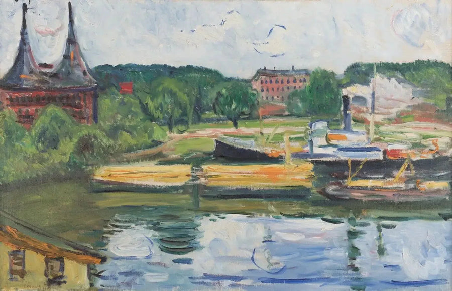 Lübeck met de Holstentor - Edvard Munch