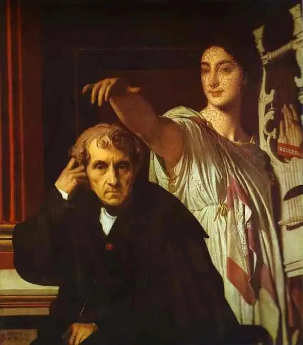 Luigi Cherubini en de muze van de lyrische poëzie - Jean-Auguste-Dominique Ingres