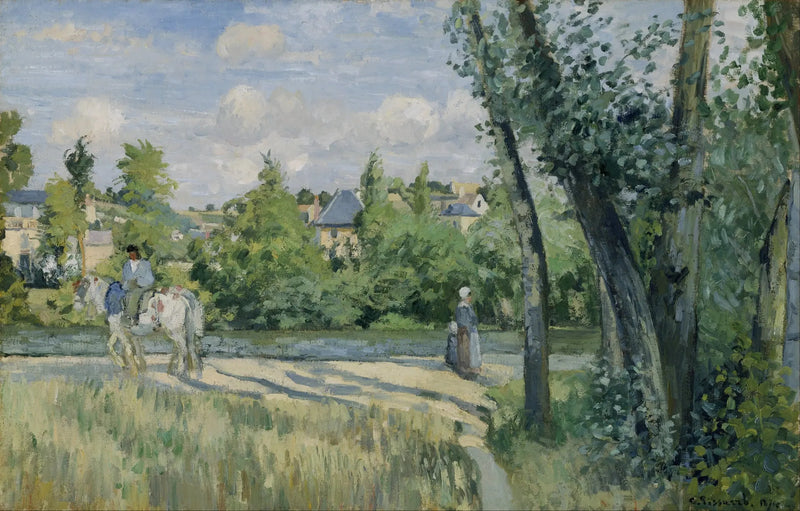 Zonlicht op de weg, Pontoise - Camille Pissarro