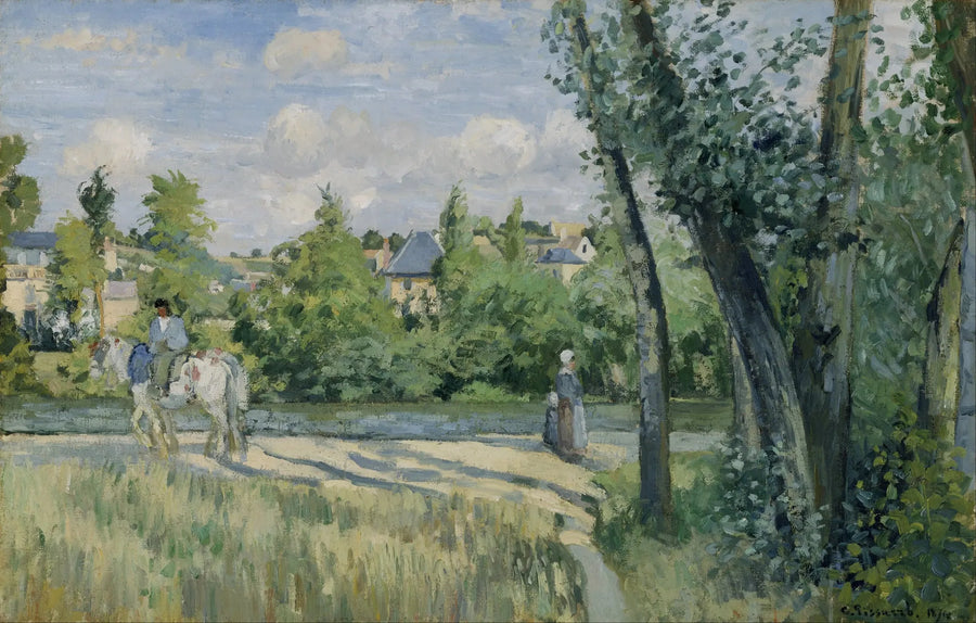 Zonlicht op de weg, Pontoise - Camille Pissarro