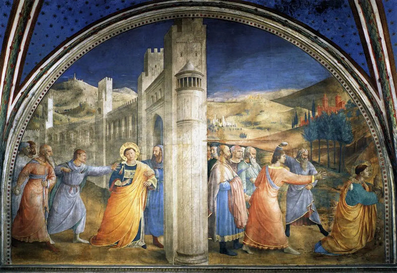 Muurraam aan de oostkant van de kapel Nicoline - Fra Angelico

Source:
Lunette du mur est de la chapelle Nicoline - Fra Angelico