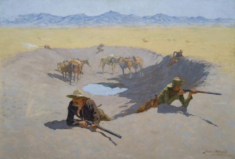 Strijd om de waterpunt - Frederic Remington

Source:
Lutte pour le point d'eau - Frederic Remington