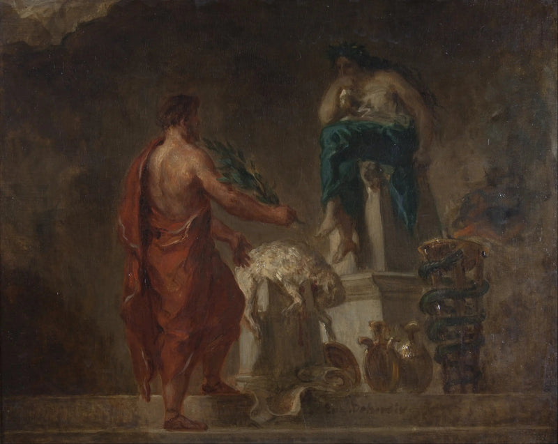 Lycurgus raadpleegt de Pythia - Eugène Delacroix