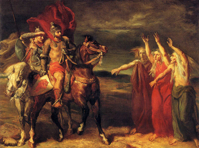 Macbeth en de drie heksen - Théodore Chassériau