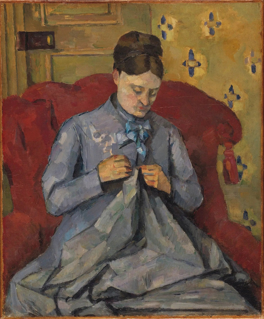 Madame Cézanne aan het naaien - Paul Cézanne