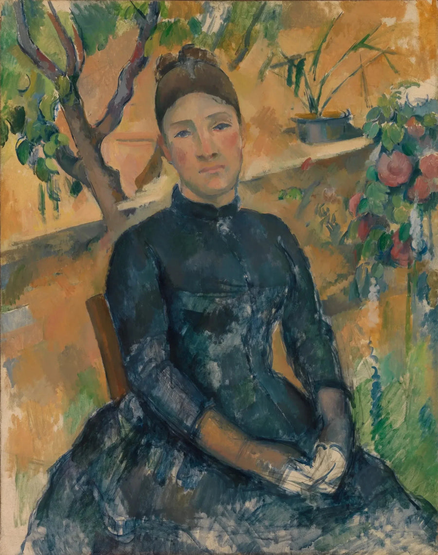 Mevrouw Cézanne in de kas - Paul Cézanne