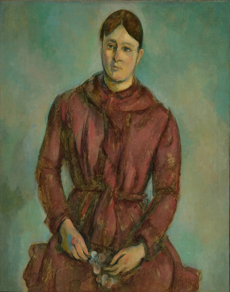 Mevrouw Cézanne in een rode jurk - Paul Cézanne