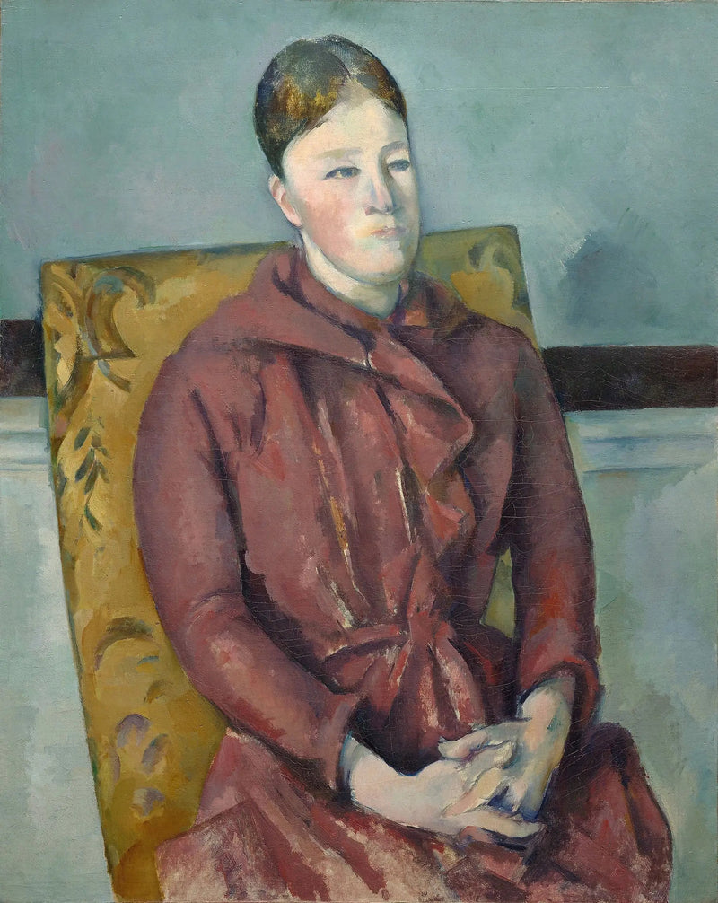 Mevrouw Cézanne in een rode jurk - Paul Cézanne