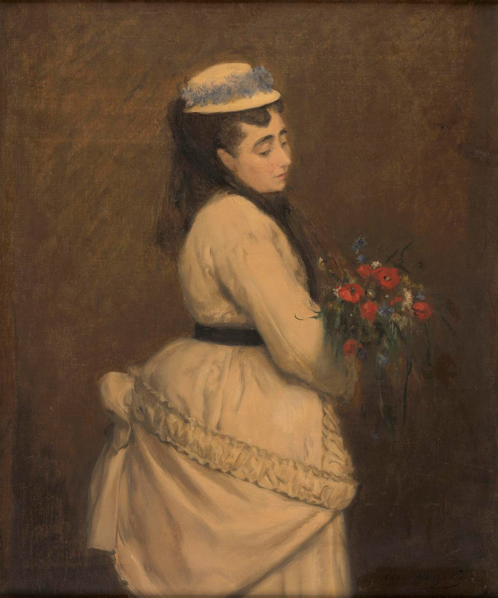 Madame E.G. (Madame Emmanuel Gonzalès, la mère de l'artiste) - Eva Gonzalès image 1 copie de tableau peinte à la main