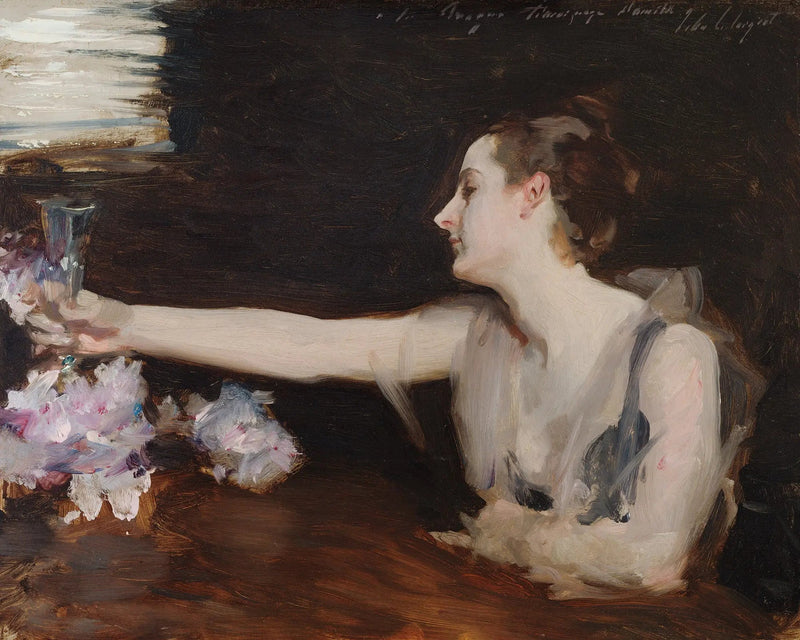 Mevrouw Gautreau die een toost uitbrengt - John Singer Sargent